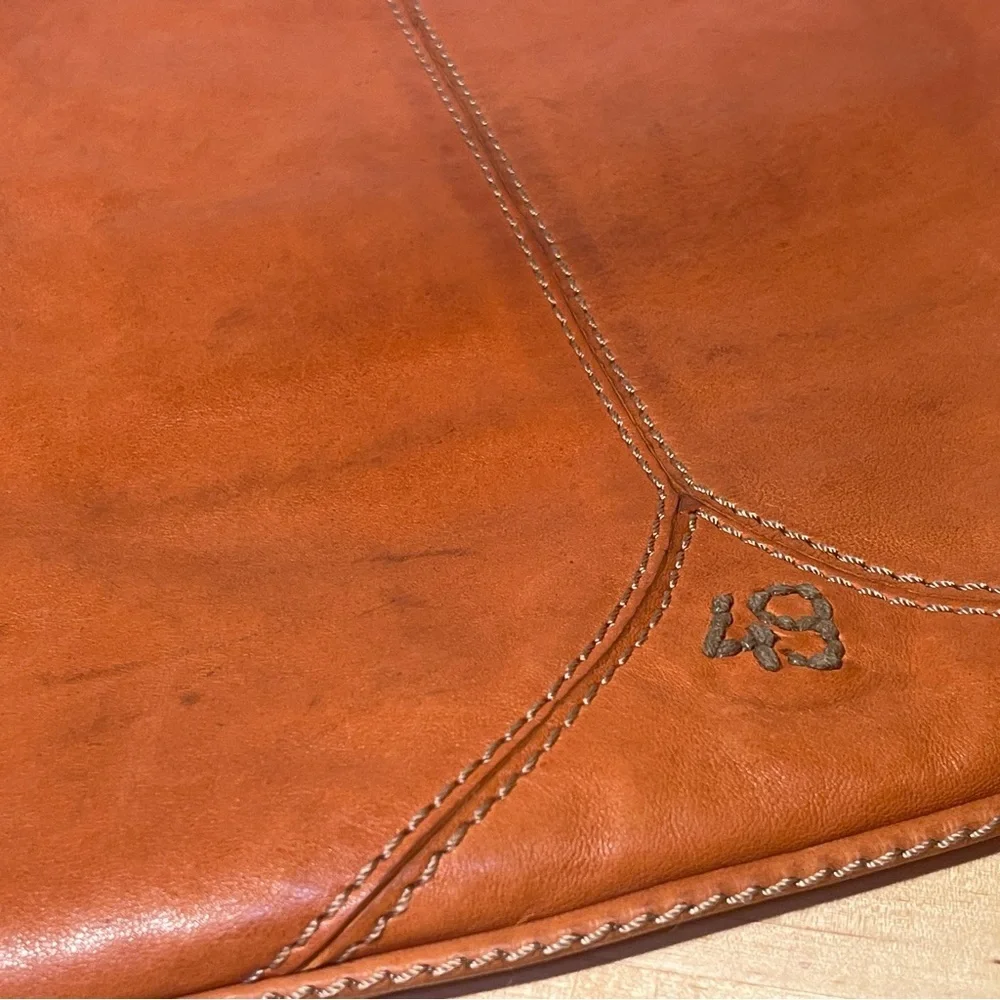 49 Square Miles Orange Leather Hobo Bag Soft Leather Shoulder Purse Artisan Hand